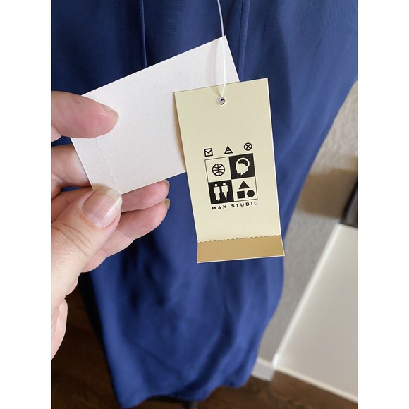 NWT Max Studio M dress navy blue size medium M Med sleeveless Mermaid Scales New - Picture 10 of 14